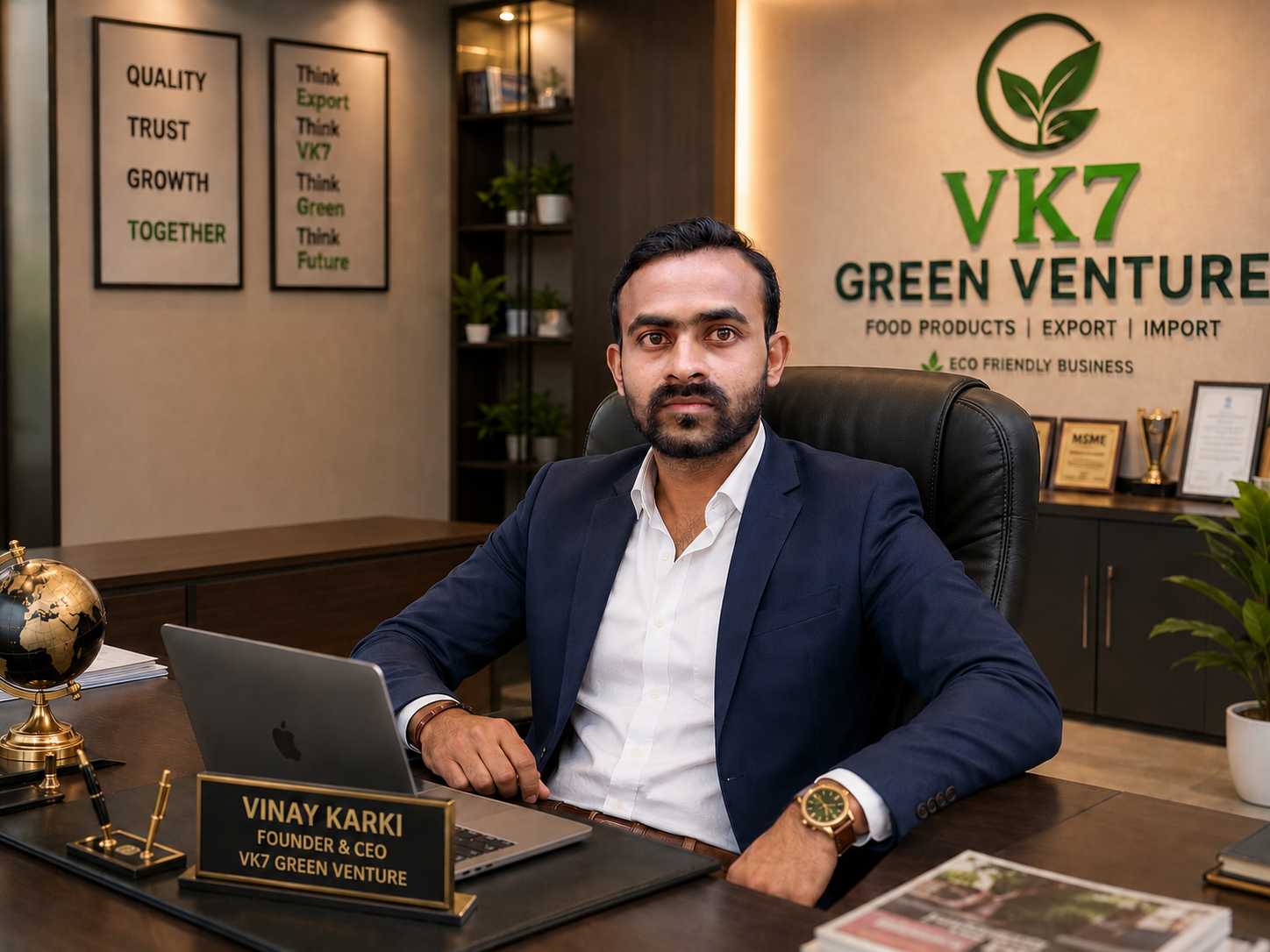 VK7 Green Venture office with Founder & CEO Vinay Karki